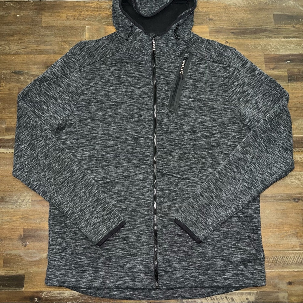 C9 by Champion men’s gray warm hoodie performance jacket with thumb cutouts
